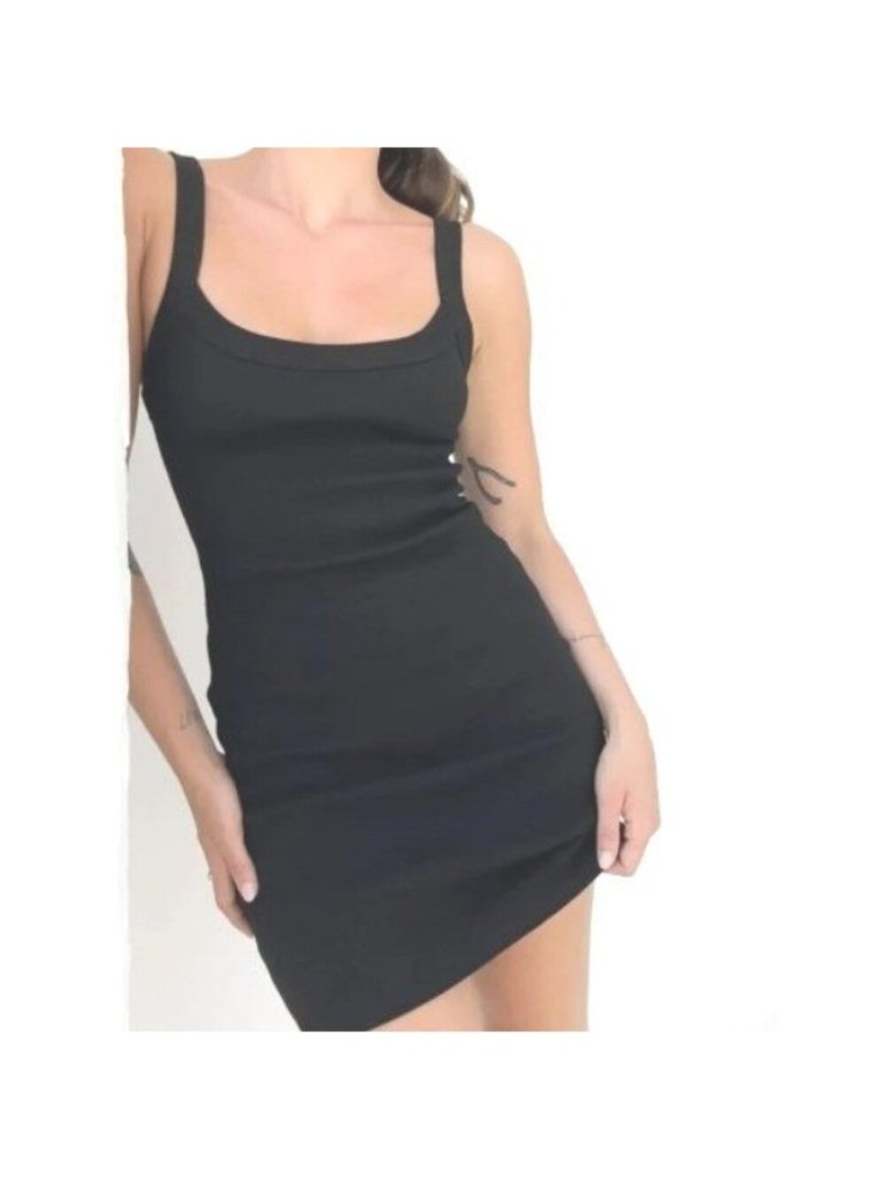 Rumored Core Mini Dress Navy Blue S Bodycon Mini Ribbed Cotton Stretch Party - Picture 3 of 7